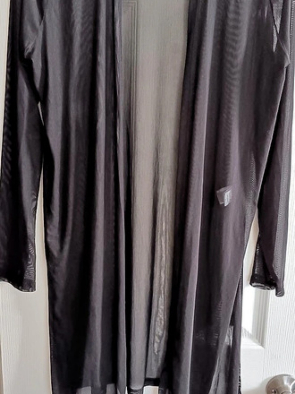 LOVE J Sheer Long Sleeve Tunic in Black Like New